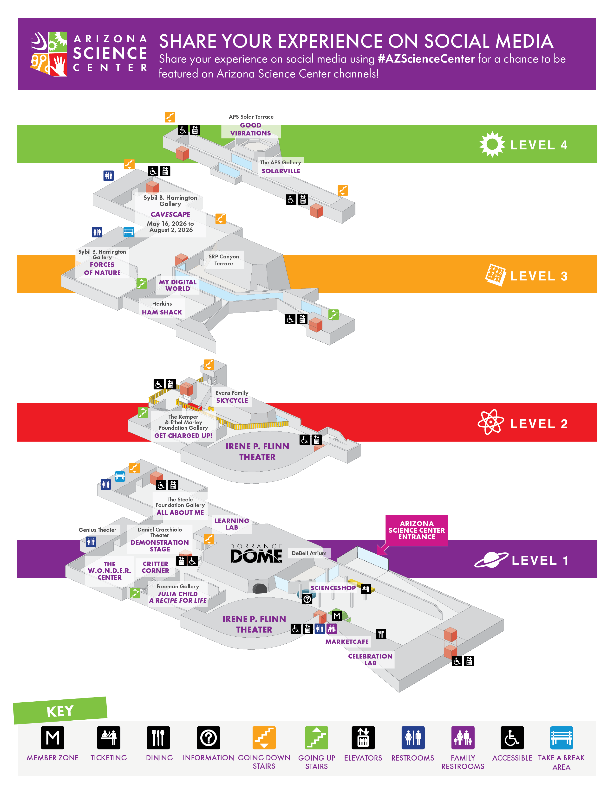 Arizona Science Center Level Map